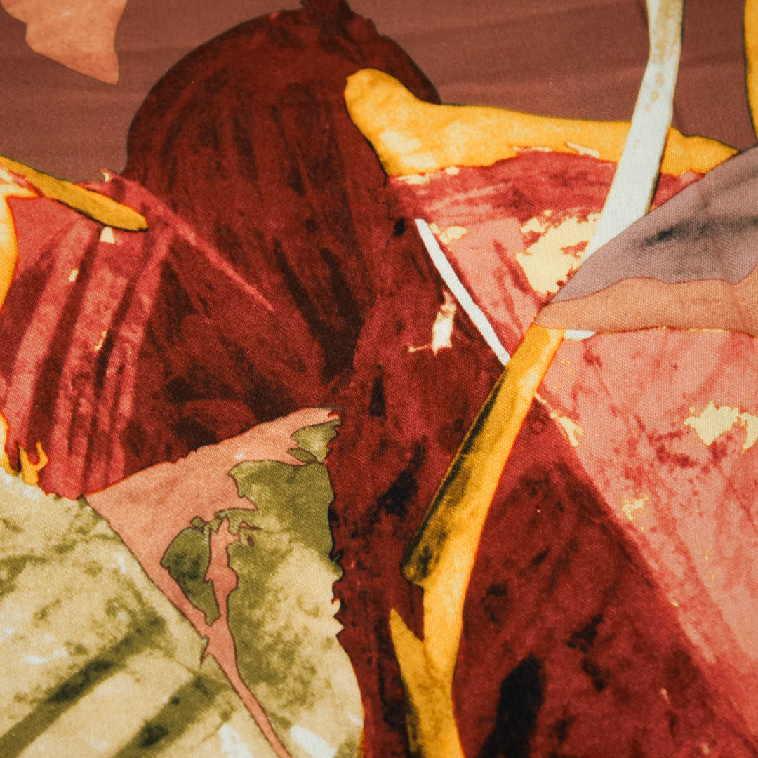 PANDORA - RAYON SATIN PRINTS - ABSTRACT LEAVES