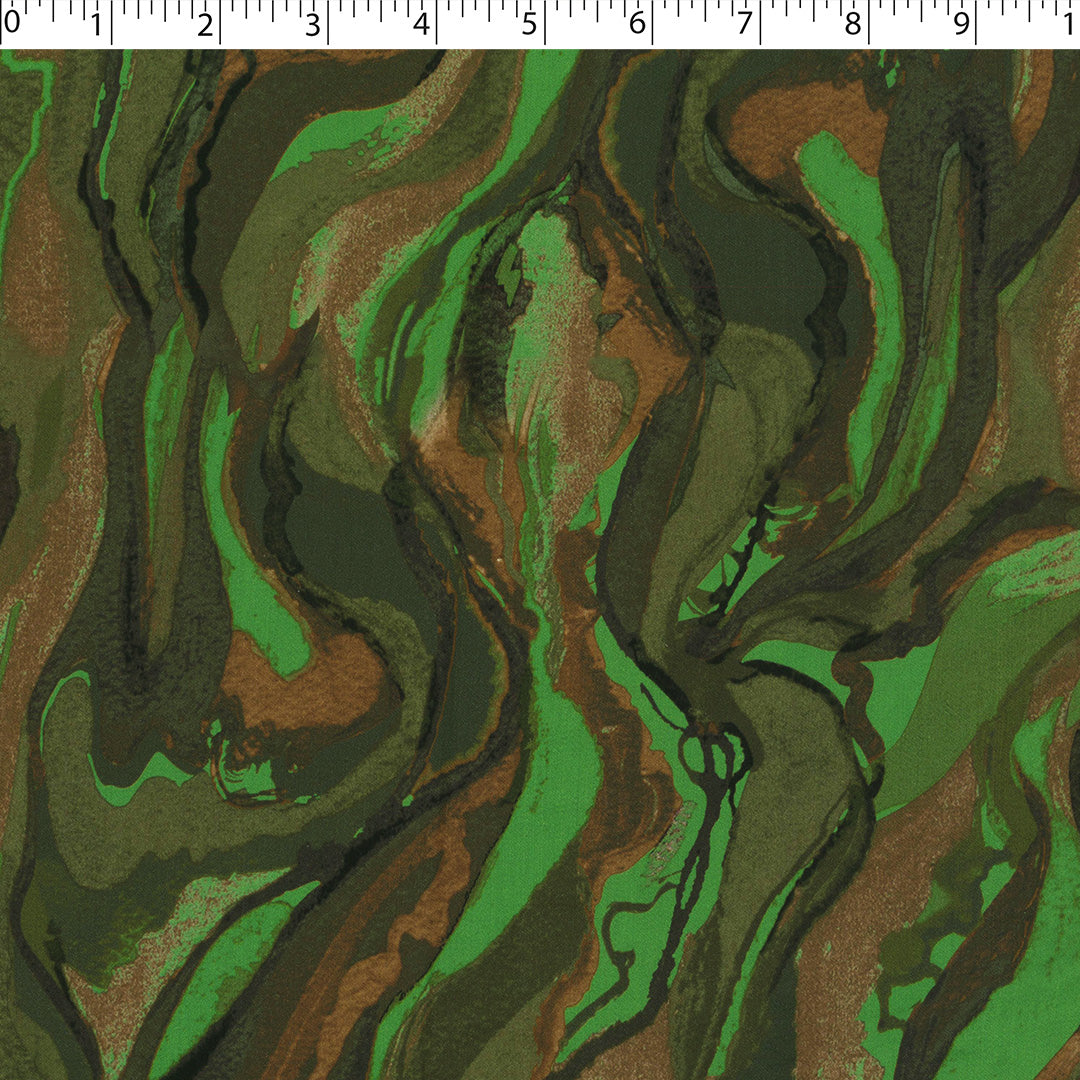 VERDE - RAYON SATIN PRINTS - MARBLE SWIRL