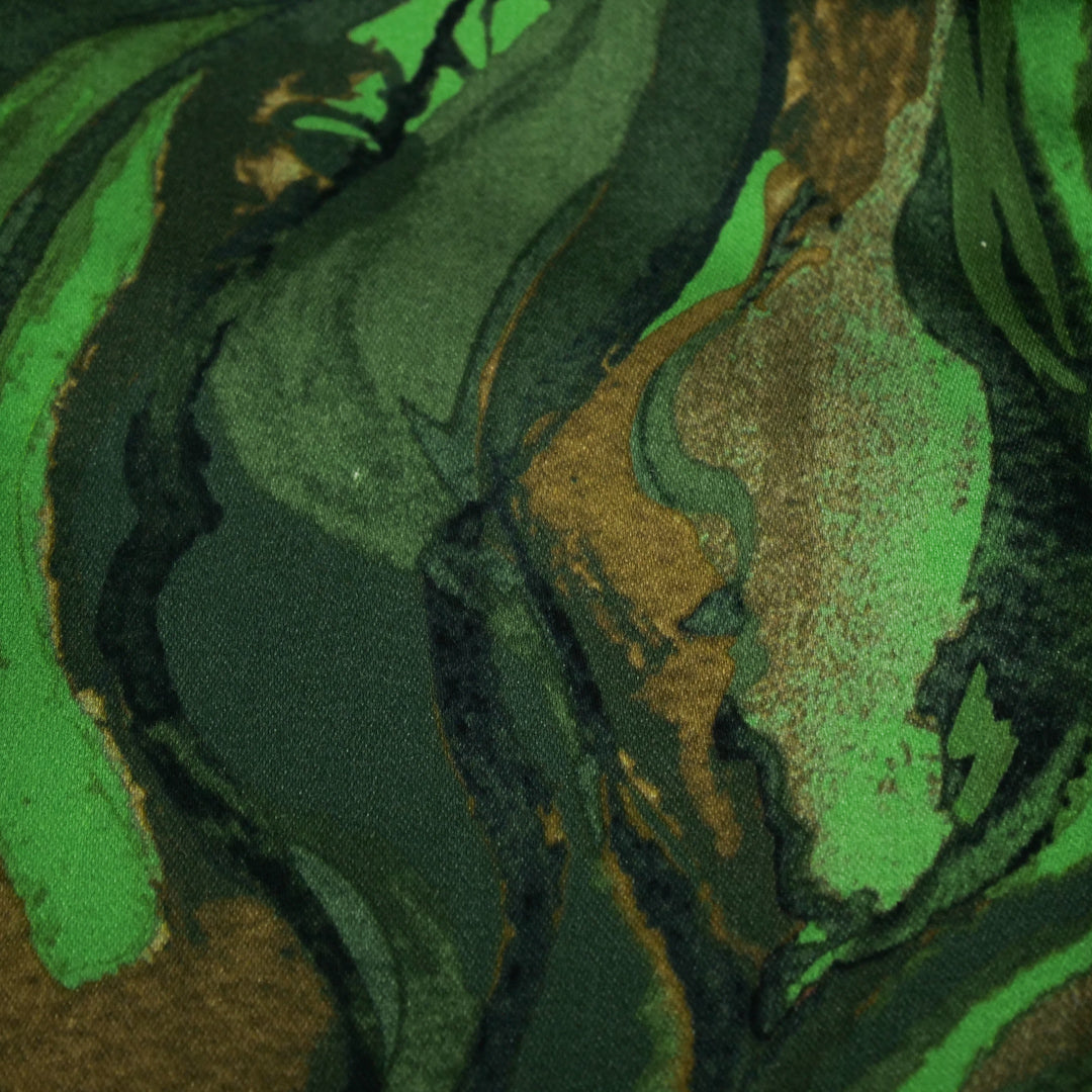 VERDE - RAYON SATIN PRINTS - MARBLE SWIRL