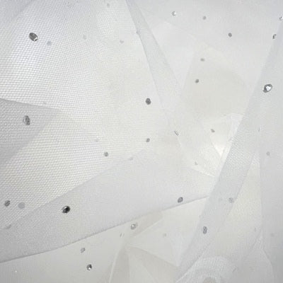 white crystal dot tulle
