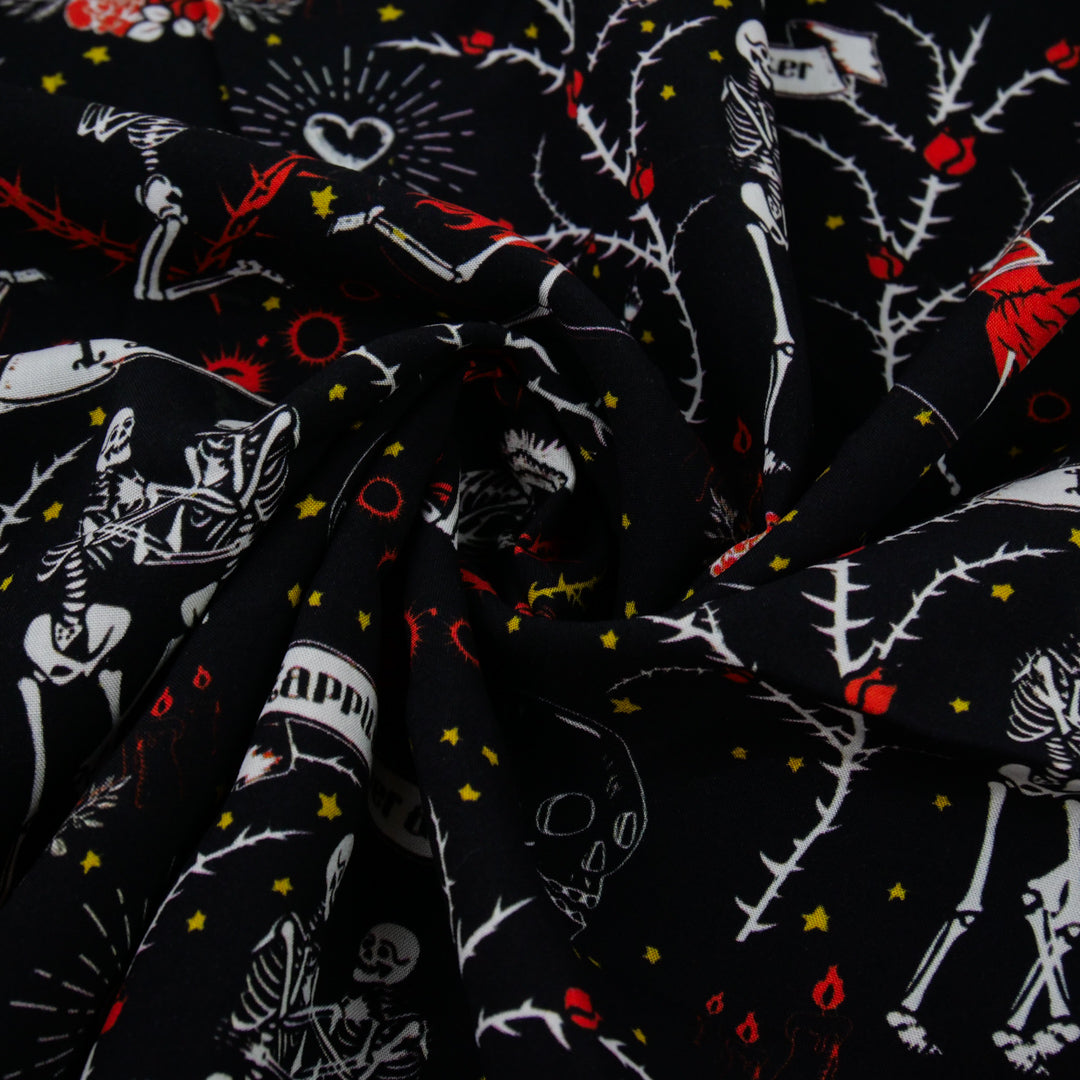 ARIELLE - RAYON PRINTS - SKELETONS/HEARTS