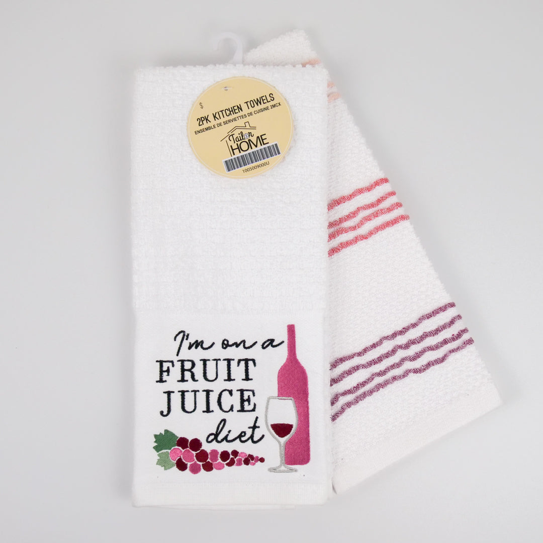 2PK KITCHEN TOWELS - FRUIT JUICE