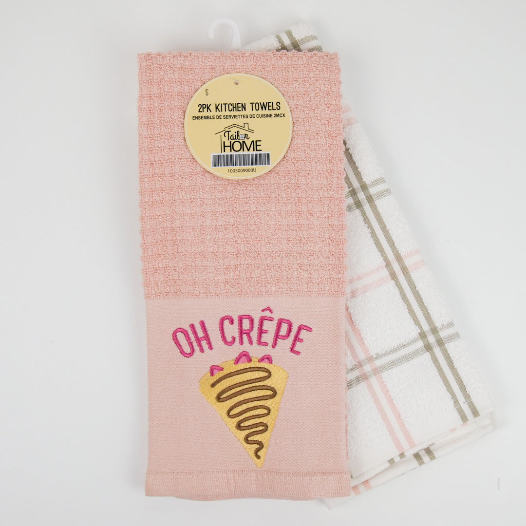 2PK KITCHEN TOWELS - OH CREPE