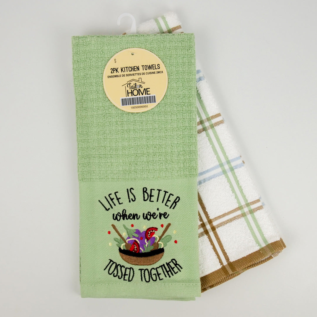 2PK KITCHEN TOWELS - TOSSED TOGETHER
