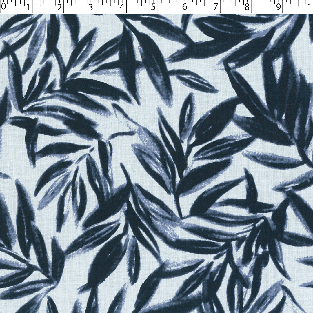 EVERYDAY BLUES-COTTON VOILE PRINTS-TROPICAL LEAVES