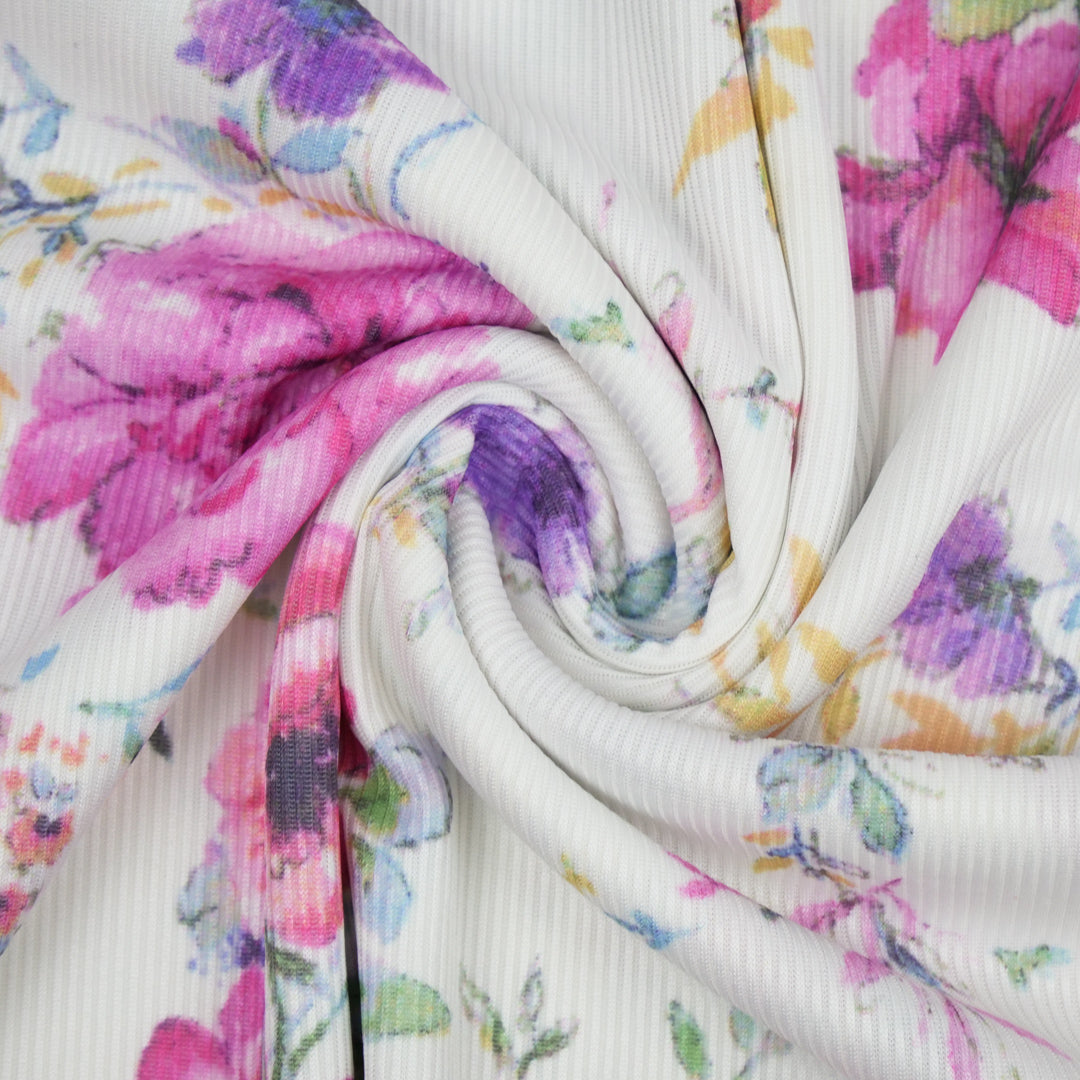 SUMMER SIESTA - RIB KNIT PRINTS - SPACED FLORAL