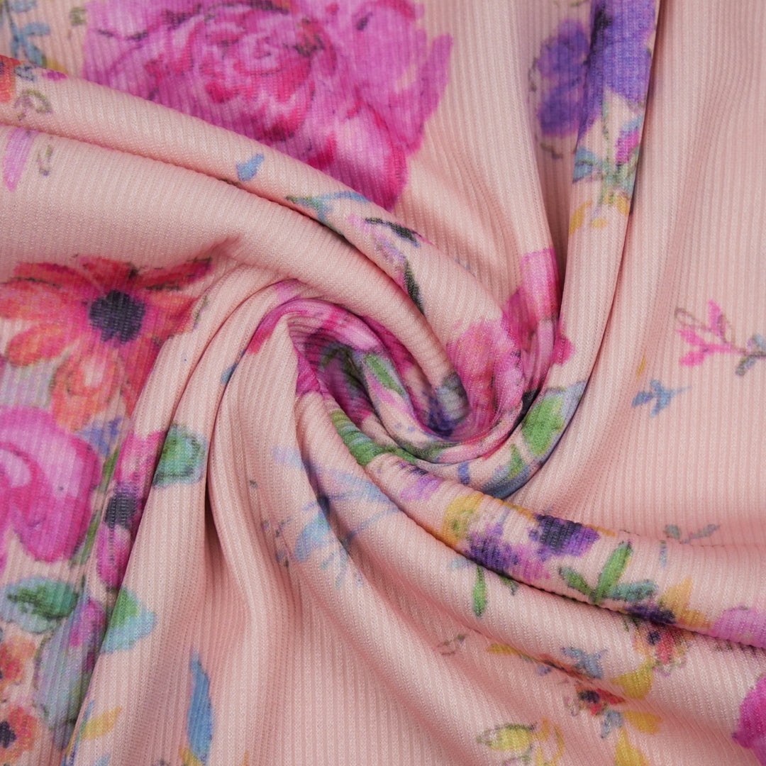 SUMMER SIESTA - RIB KNIT PRINTS - SPACED FLORAL