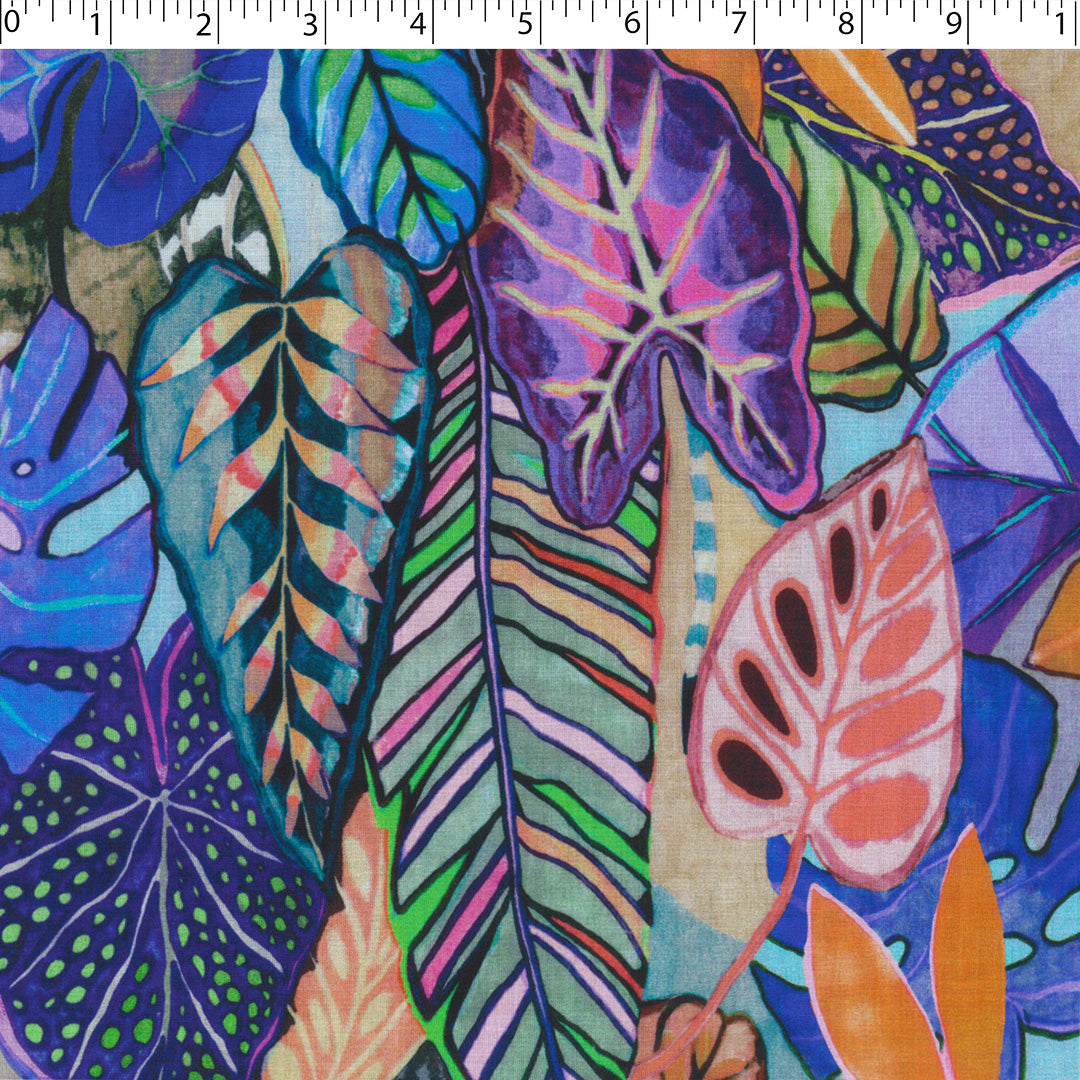 MARBELLA-COTTON VOILE PRINTS-TROPICAL LEAVES