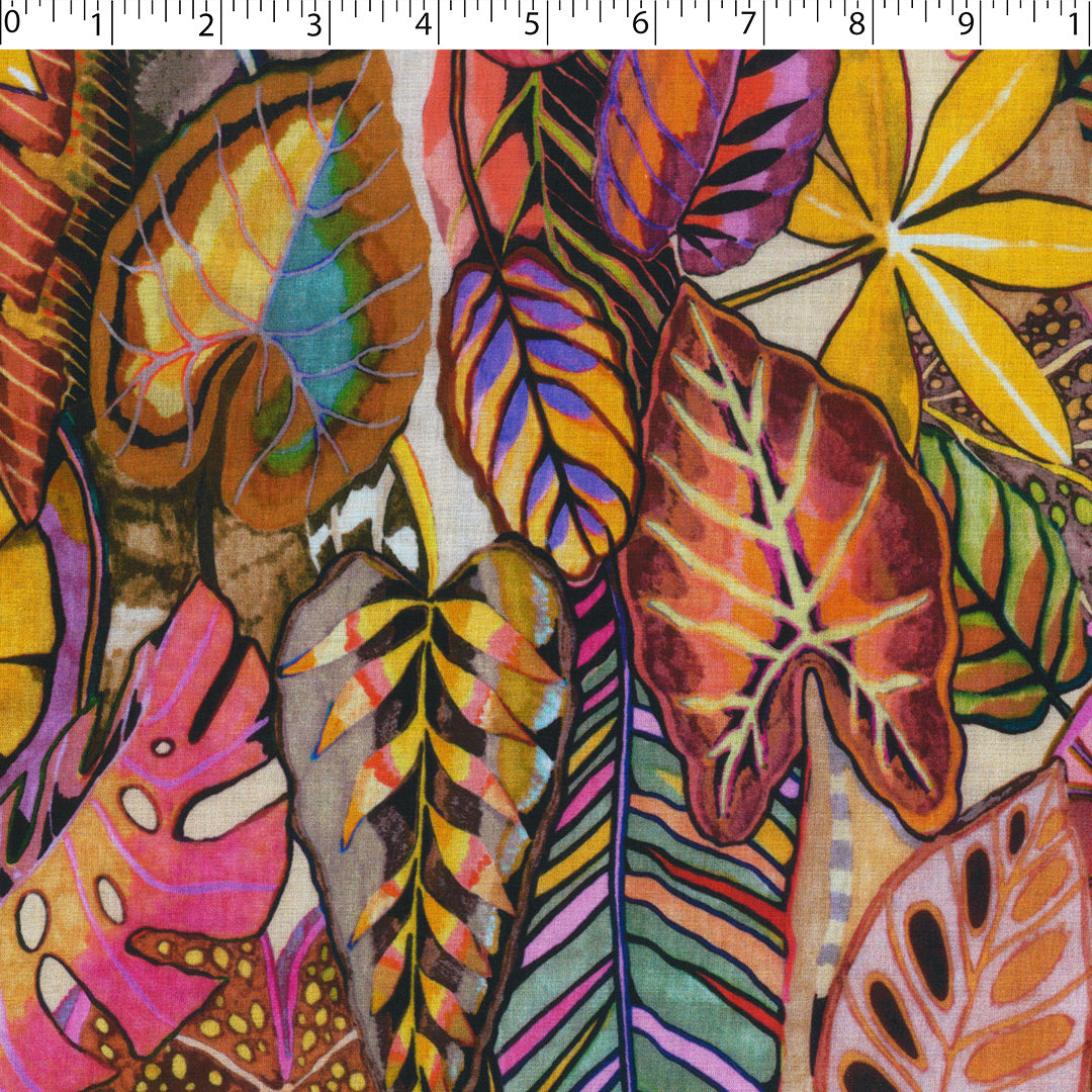 MARBELLA-COTTON VOILE PRINTS-TROPICAL LEAVES