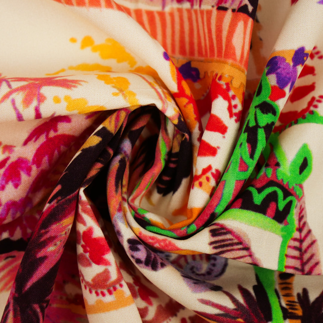 MILA COLLECTION-RAYON POPLIN PRINTS-TROPICAL SCENERY