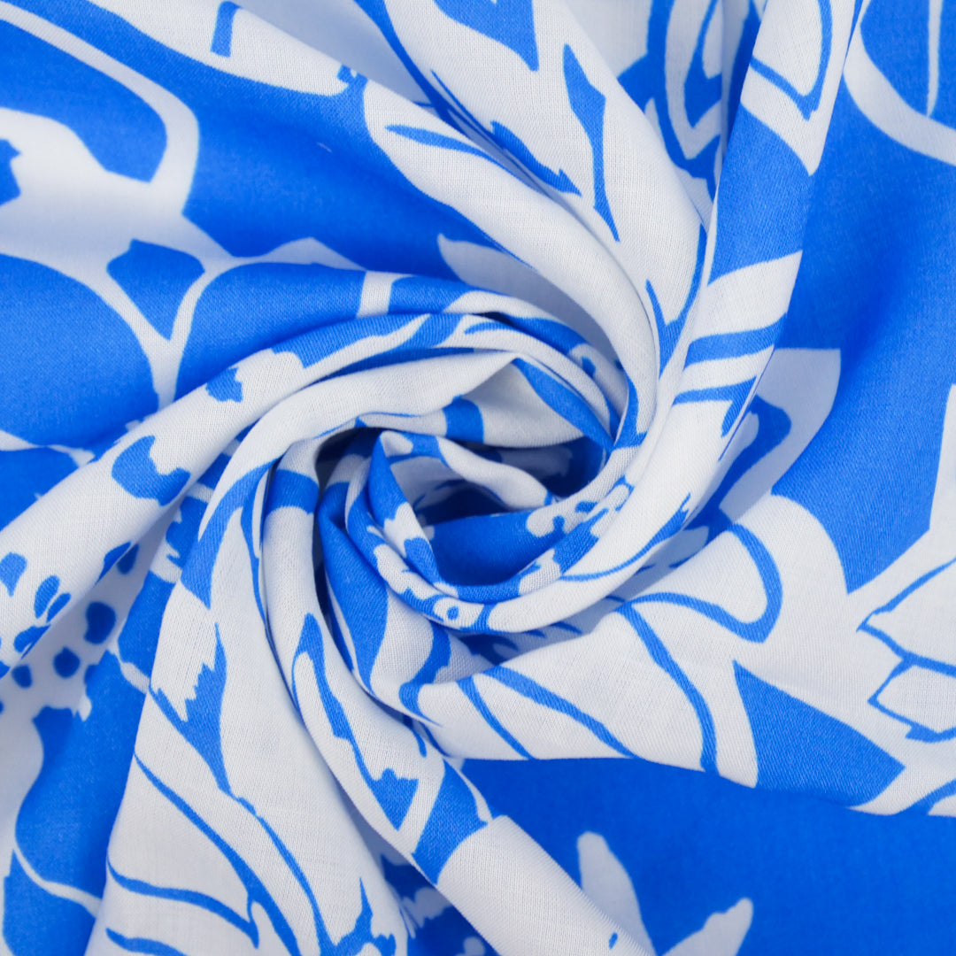 MARLOWE-RAYON VOILE PRINTS-MONOTONE FLORAL
