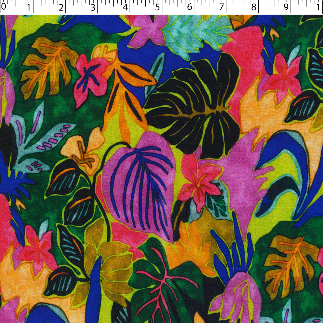 MARLOWE-RAYON VOILE PRINTS-TROPICAL LEAVES