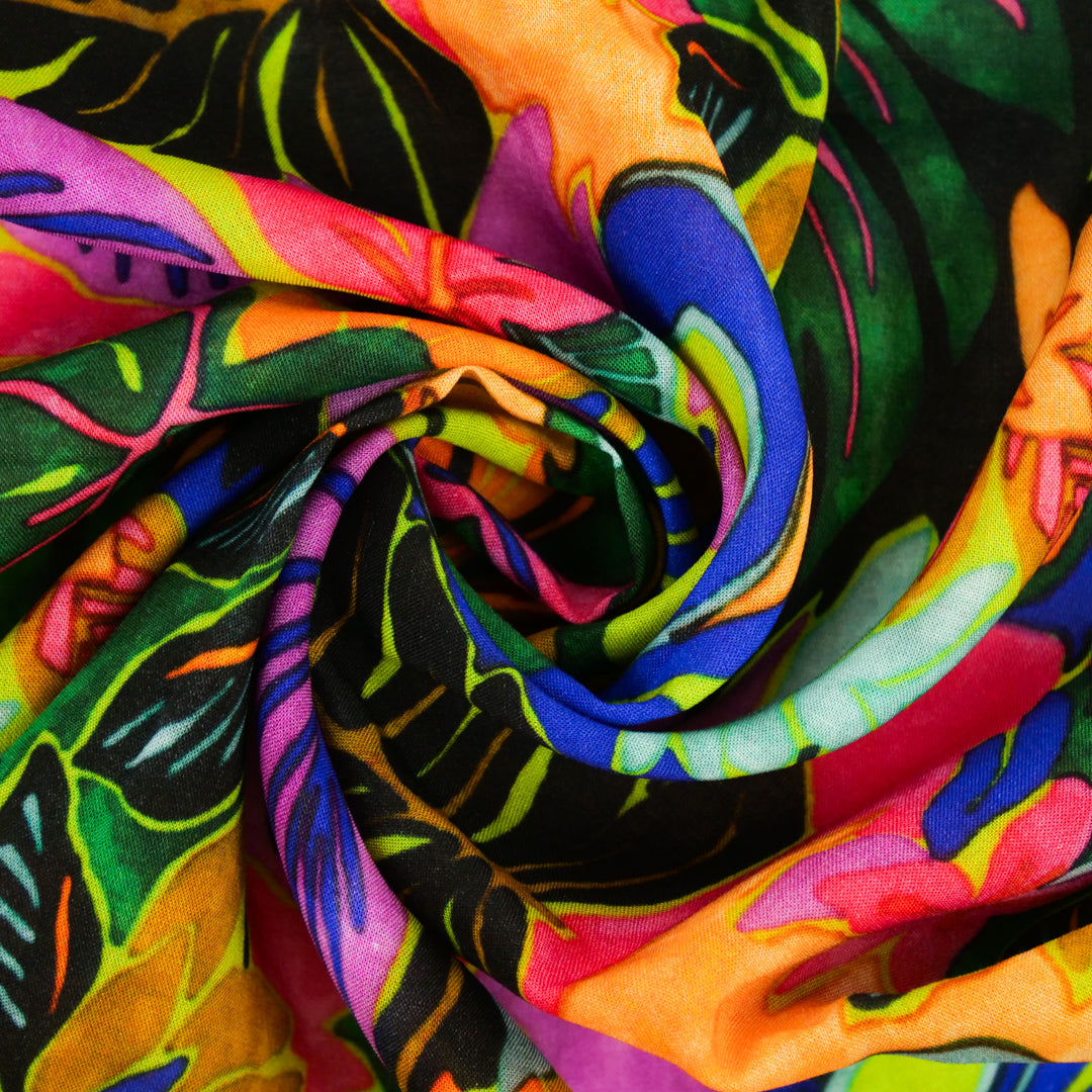 MARLOWE-RAYON VOILE PRINTS-TROPICAL LEAVES