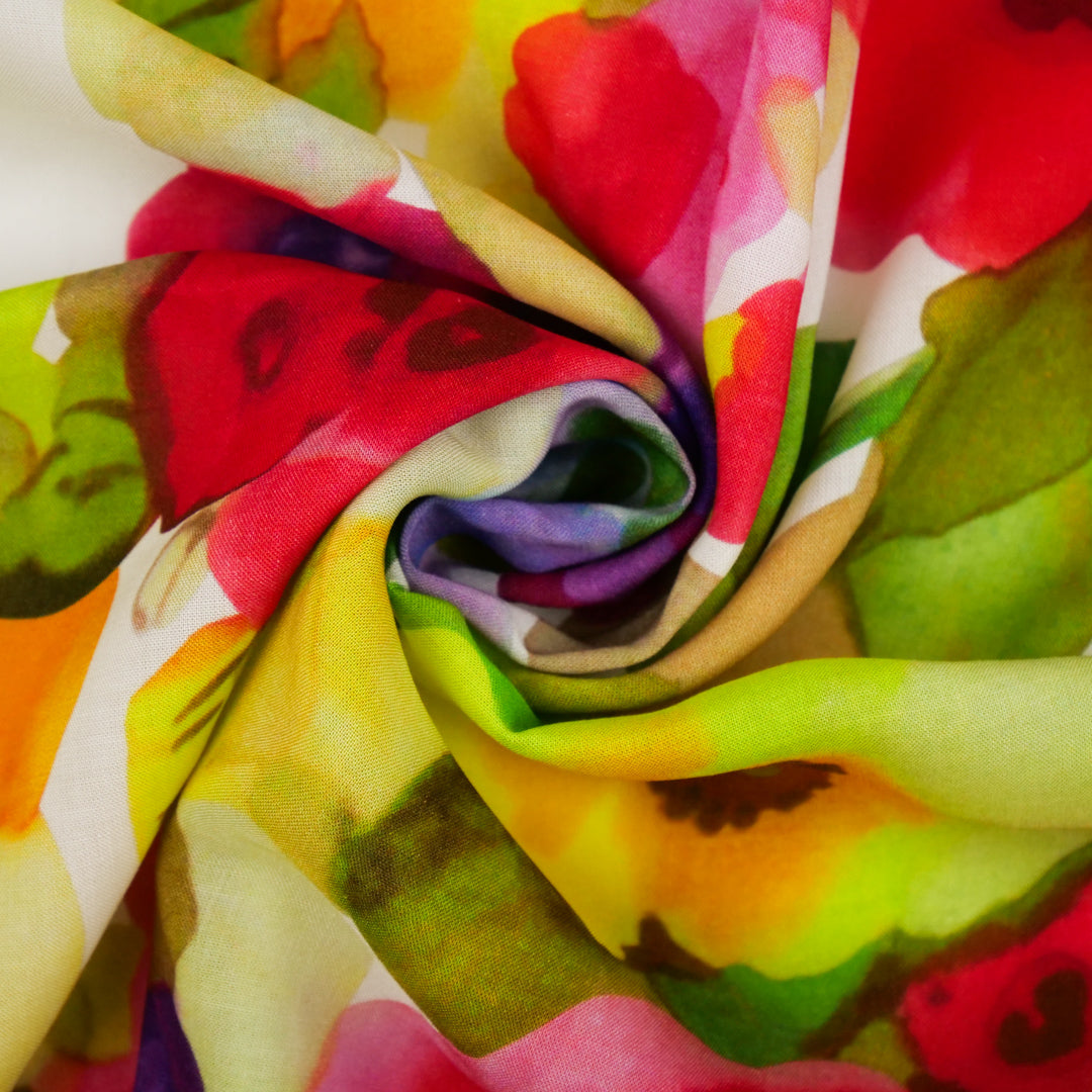 MARLOWE-RAYON VOILE PRINTS-WATERCOLOUR FLORAL