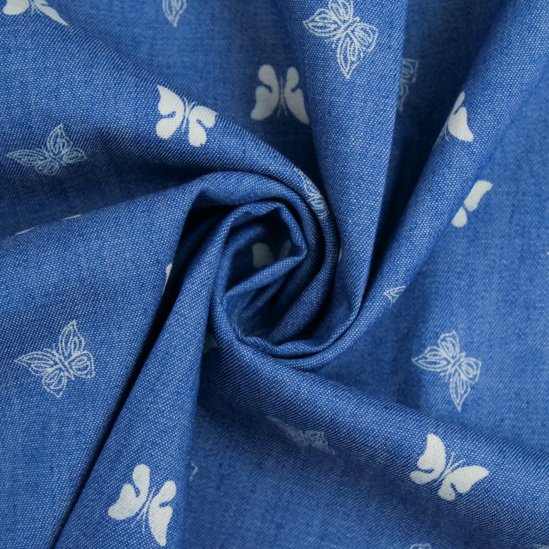 EVERYDAY BLUE - COTTON DENIM PRINTS - BUTTERFLY