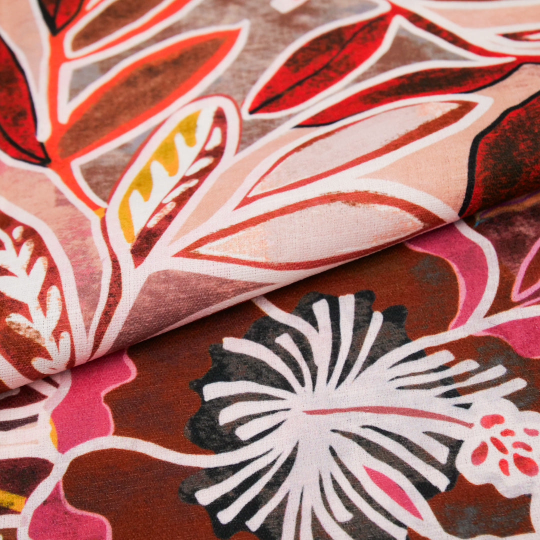 TEXTURA-LINEN LOOK PRINTS-FLAT HIBISCUS