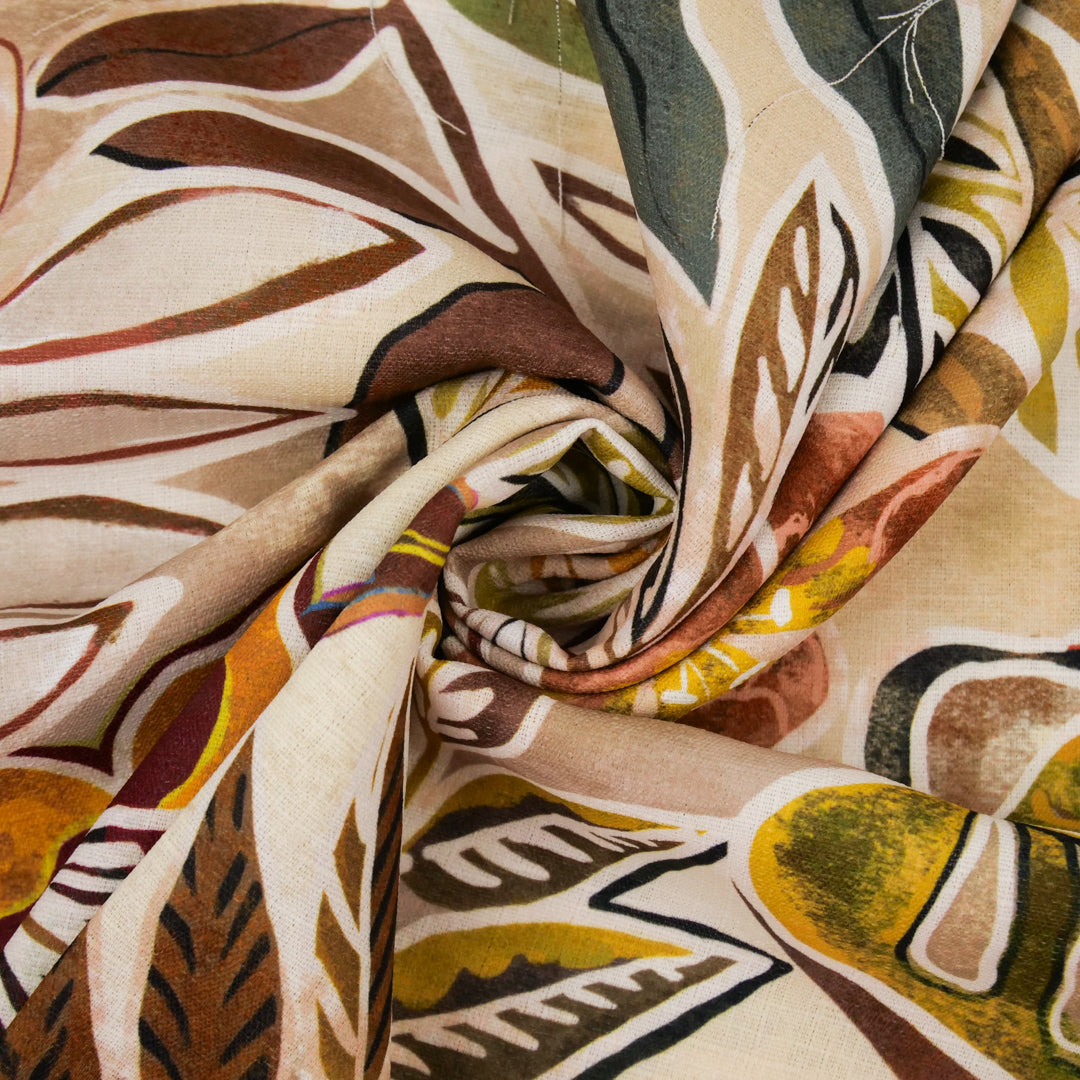 TEXTURA-LINEN LOOK PRINTS-FLAT HIBISCUS