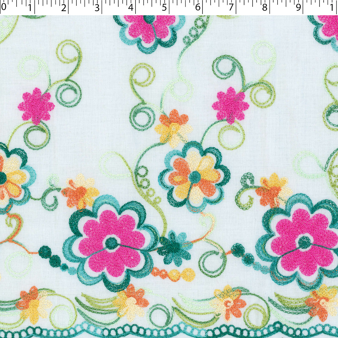 IBIZA COLLECTION - EMBROIDERED COTTON VOILE