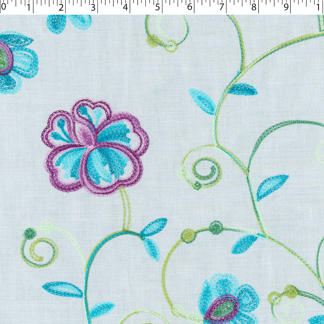 IBIZA COLLECTION - EMBROIDERED COTTON VOILE