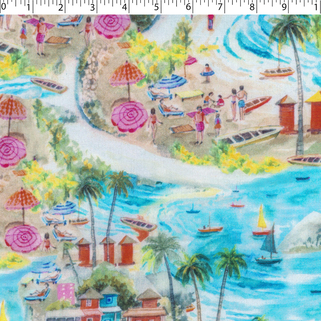 SUMMER ESSENTIALS - RAYON LINEN PRINTS - PARADISE ISLAND