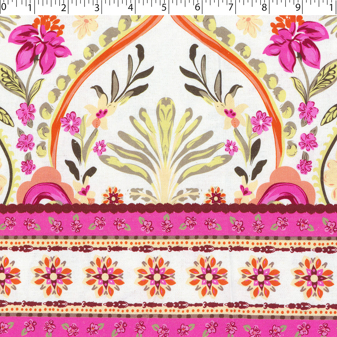 BARBADOS - RAYON/LINEN PRINTS - ONE SIDE BORDER