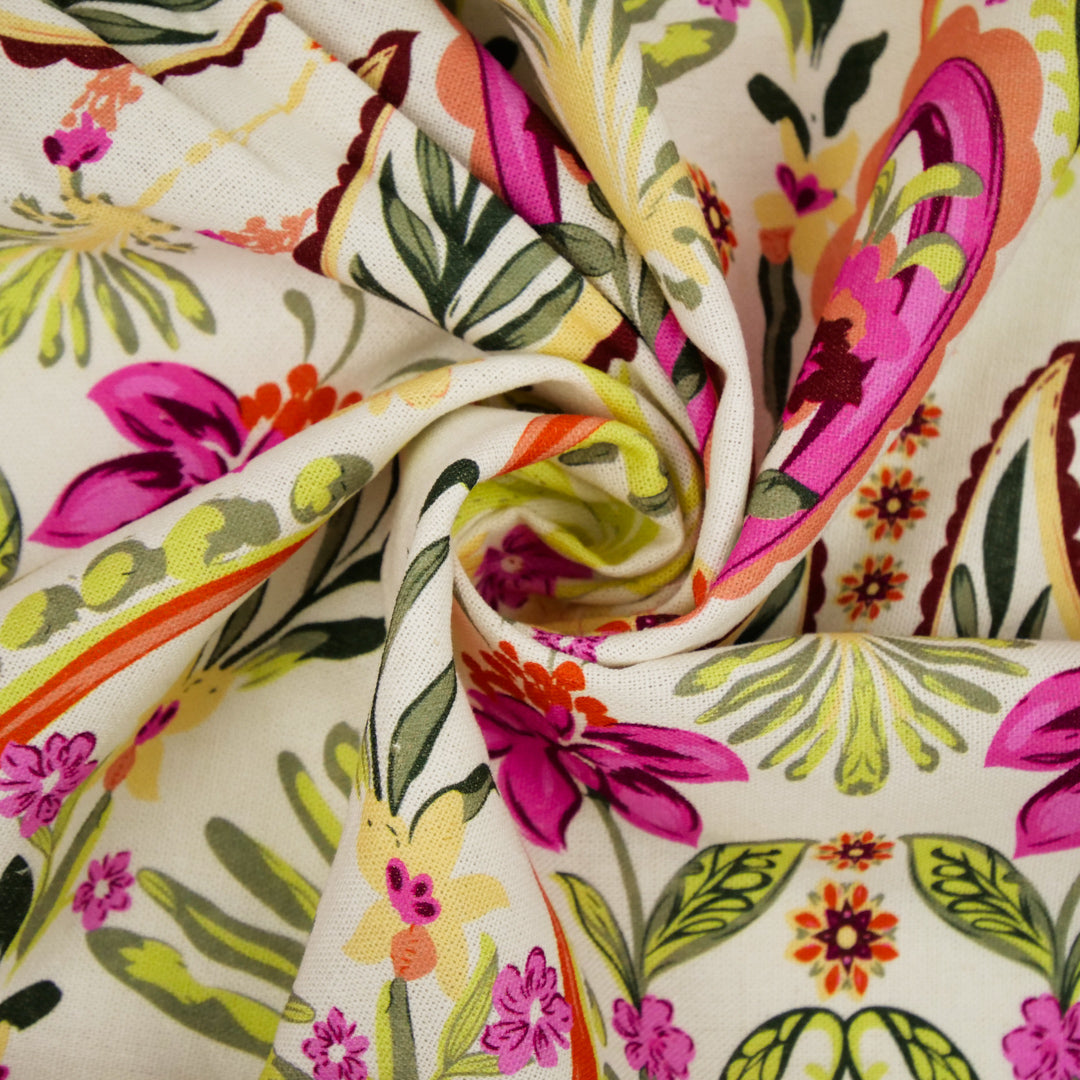 BARBADOS - RAYON/LINEN PRINTS - ONE SIDE BORDER