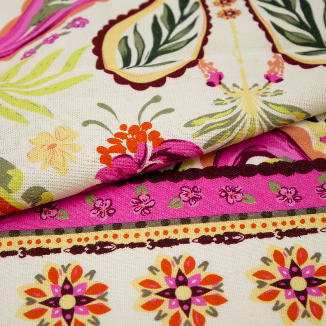 BARBADOS - RAYON/LINEN PRINTS - ONE SIDE BORDER