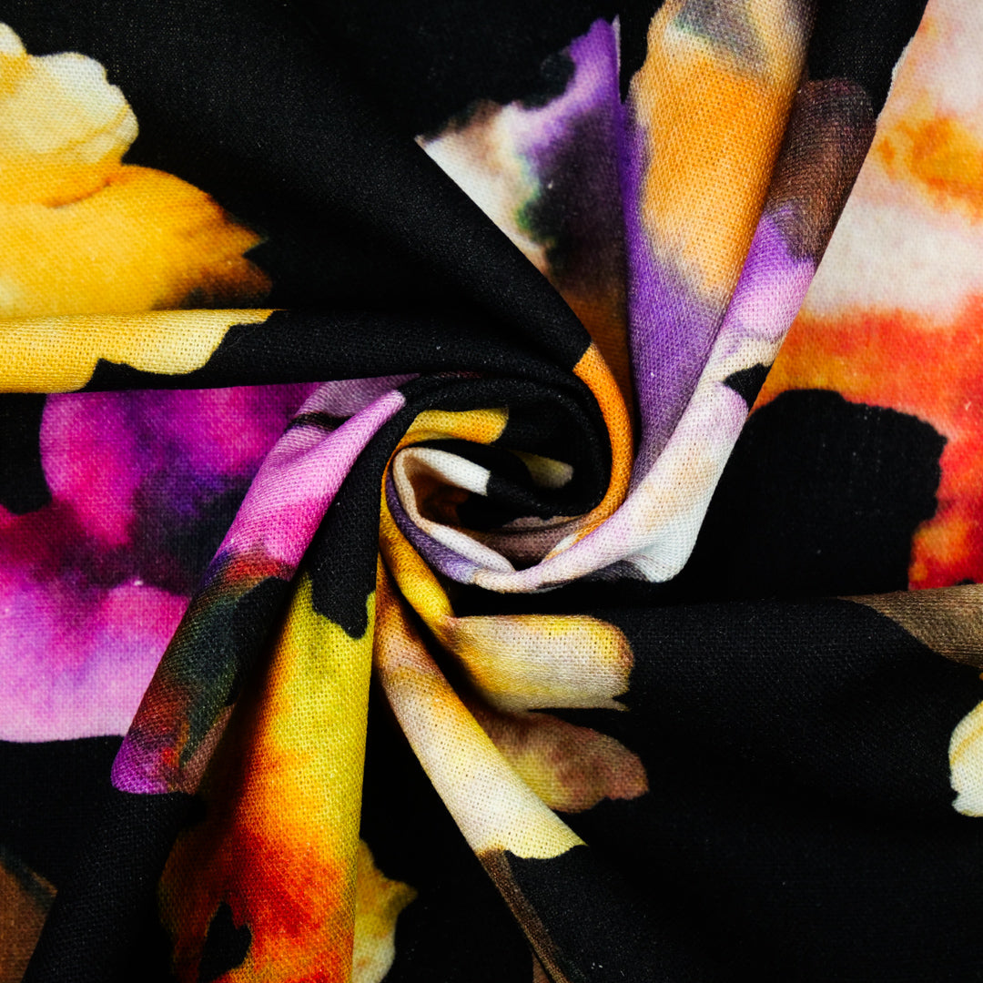 BARBADOS - RAYON/LINEN PRINTS - WATERCOLOR FLORAL