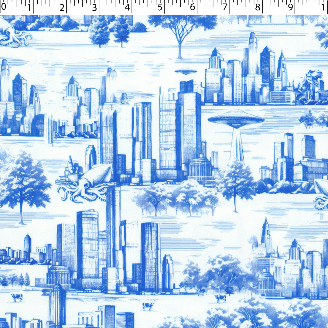 CHARLIE - KNIT PRINTS - CITYSCAPE / DINOSAURS