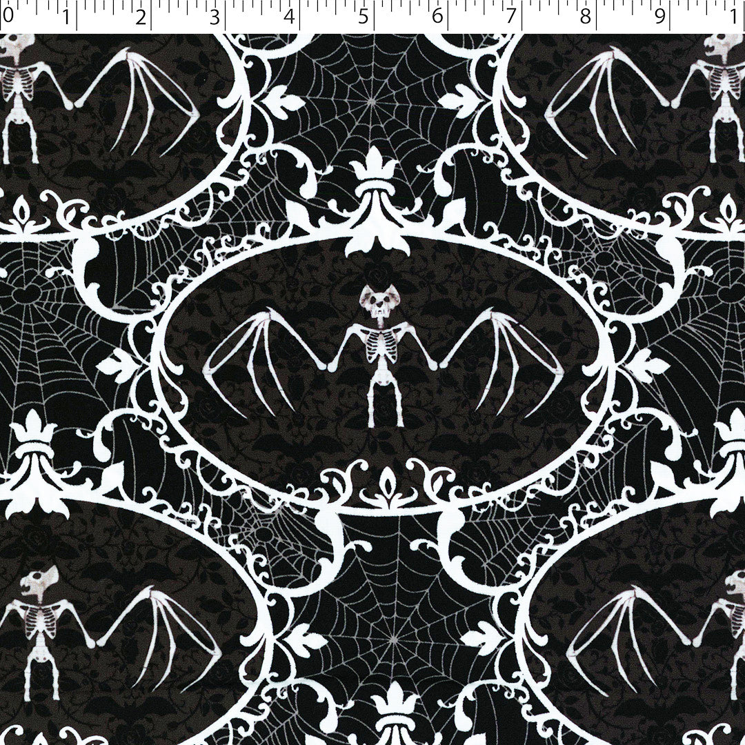KATIE COLLECTION - RAYON POPLIN PRINTS - BAT DAMASK