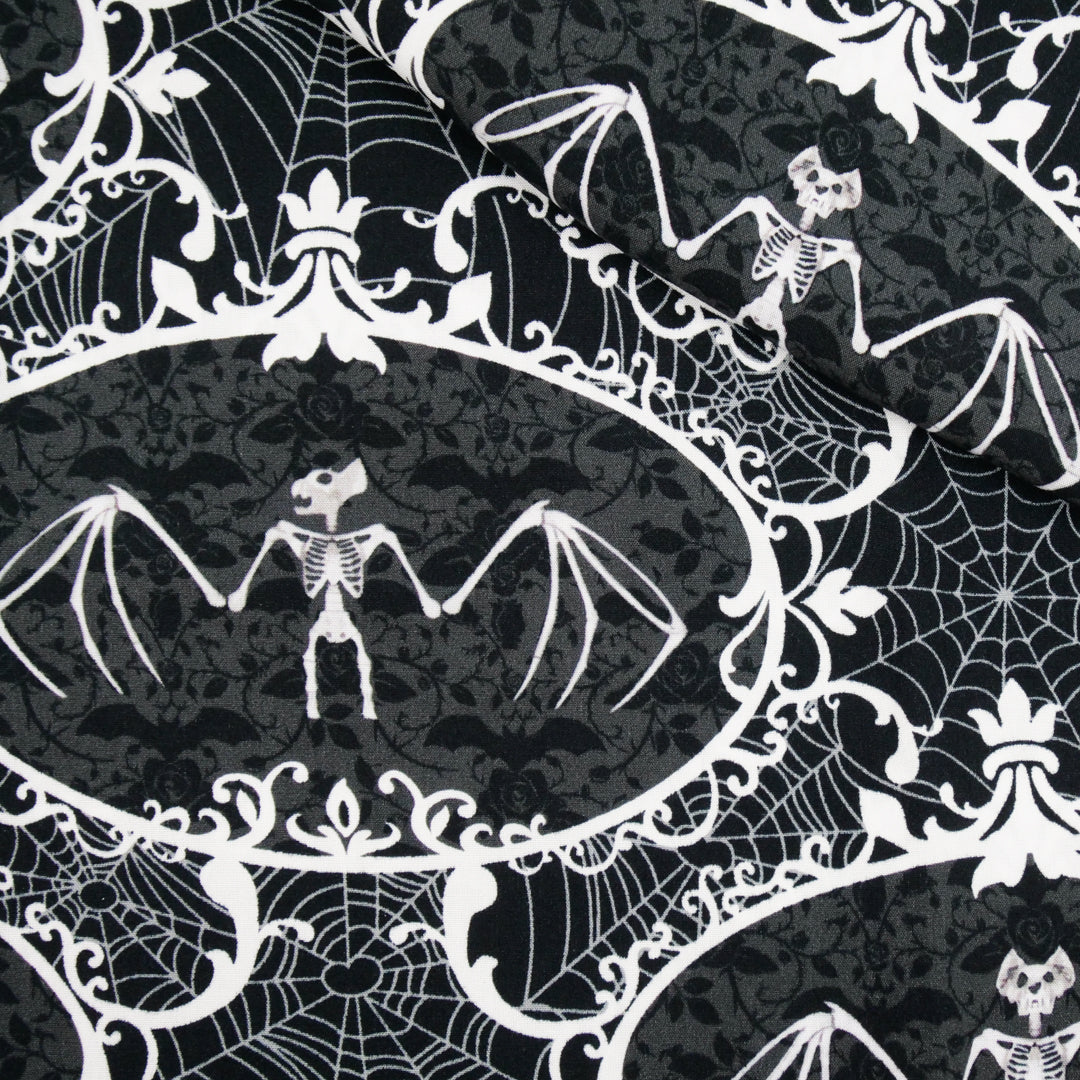 KATIE COLLECTION - RAYON POPLIN PRINTS - BAT DAMASK