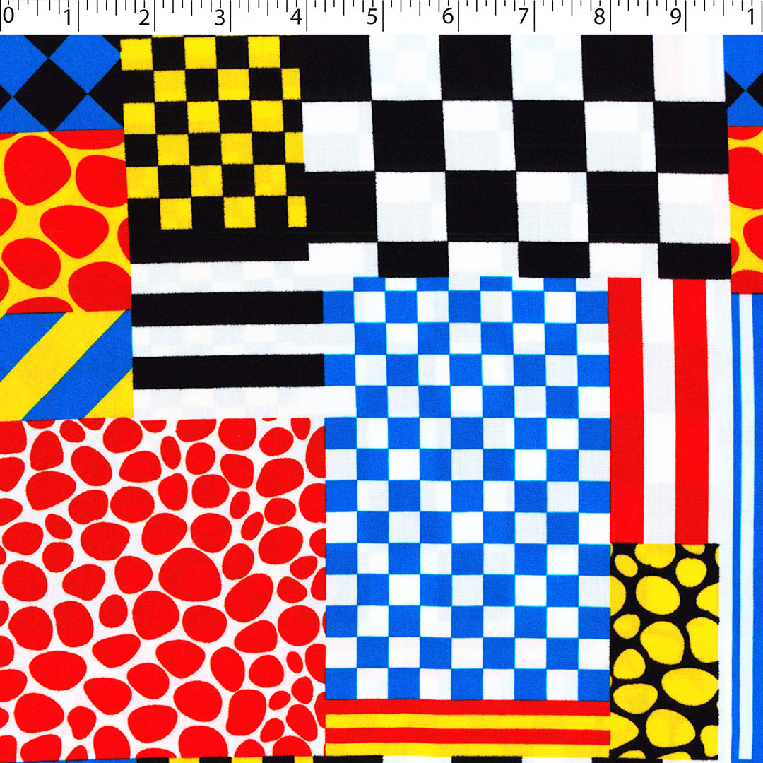 KATIE COLLECTION - RAYON POPLIN PRINTS - RETRO BLOCKS