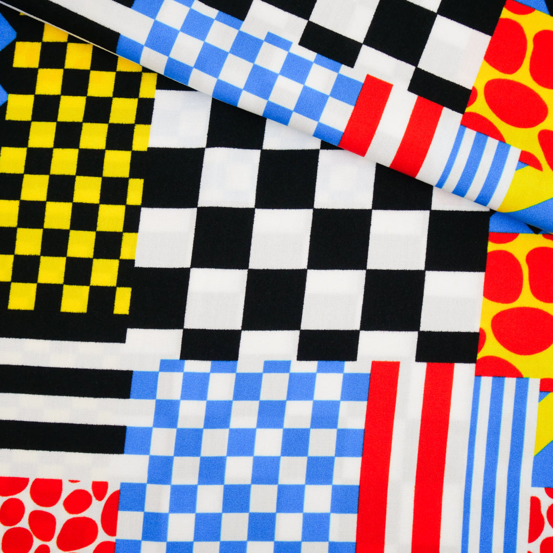 KATIE COLLECTION - RAYON POPLIN PRINTS - RETRO BLOCKS