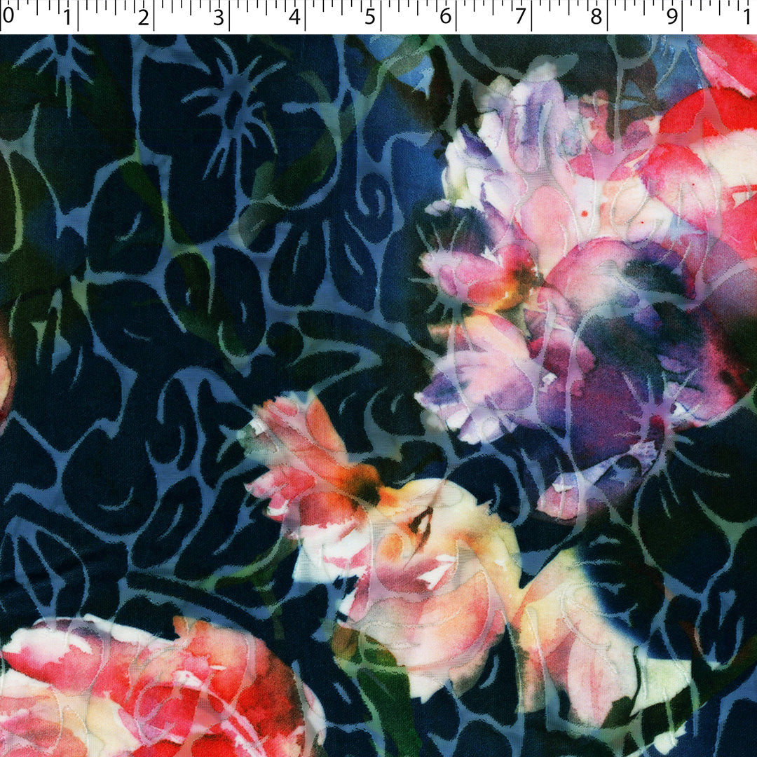 JOSEPHINE - BURN OUT PRINTED VELVET - VINEY FLORAL