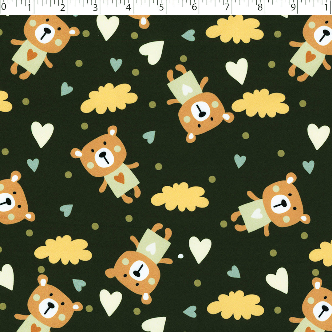 NIGHTY NITE - BRUSHED KNIT PRINTS - BEAR TOSS
