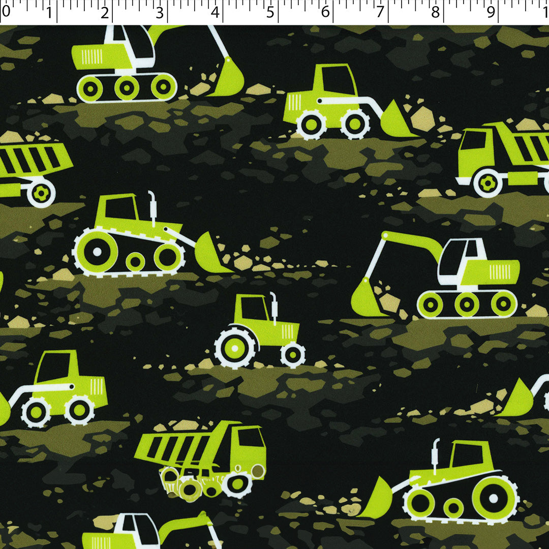 NIGHTY NITE - BRUSHED KNIT PRINTS - DUMP TRUCK