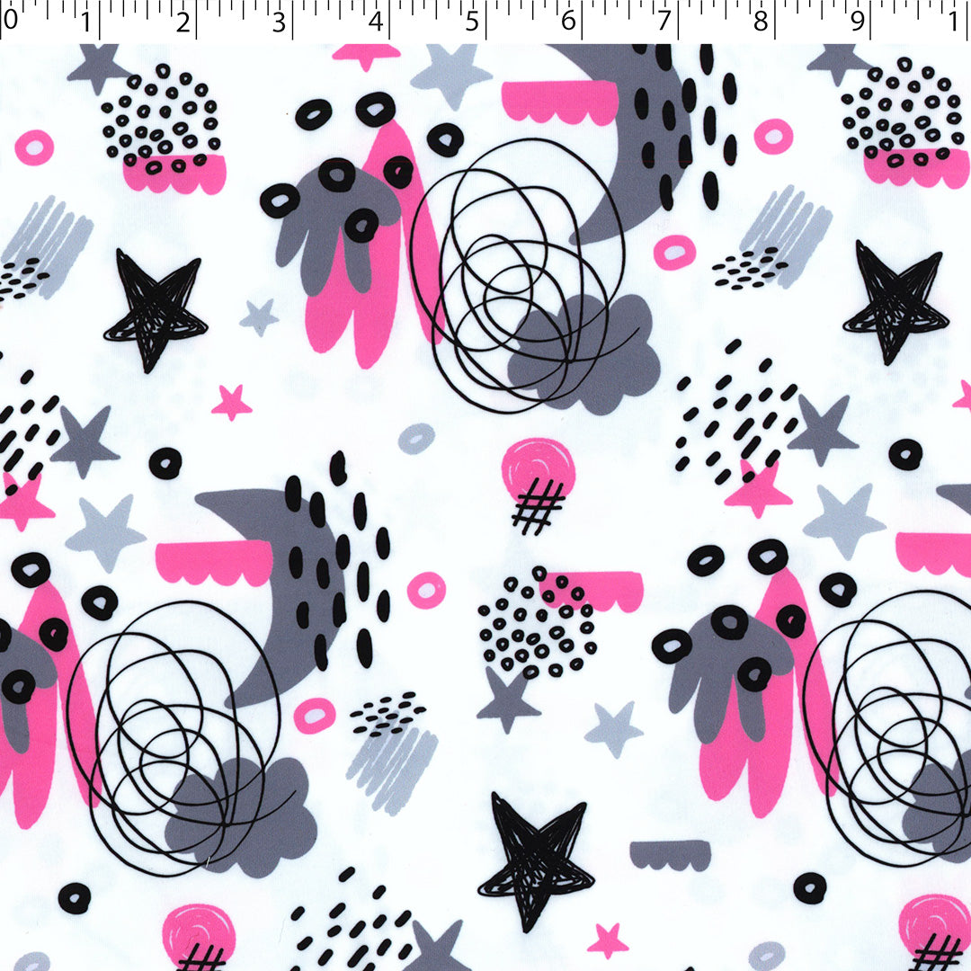 NIGHTY NITE - BRUSHED KNIT PRINTS - SCRIBBLES