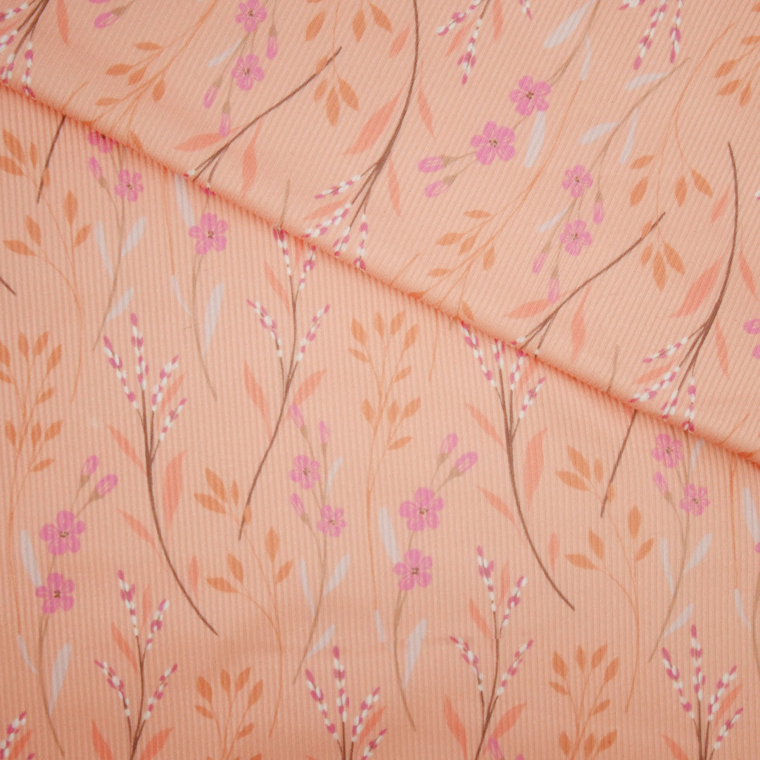 SLUMBER TIME RIB KNIT PRINTS - FLORAL SPRAY