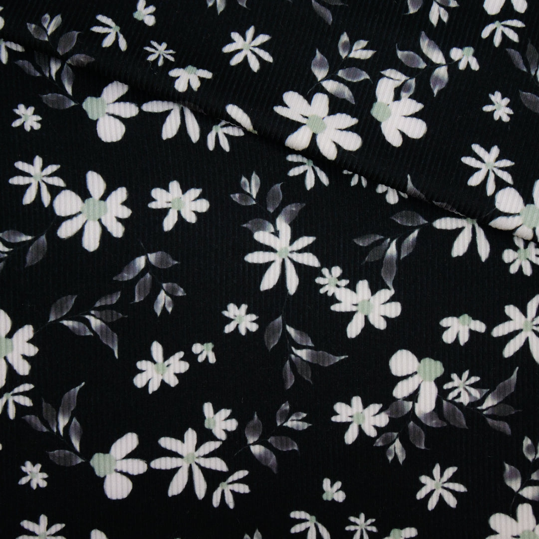 SLUMBER TIME RIB KNIT PRINTS - SMALL FLOWERS