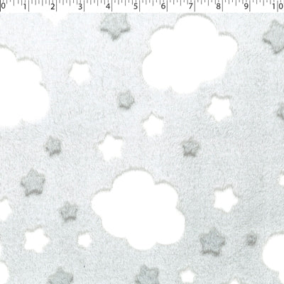 white and grey cloudy polyester burnout frosted chenille print