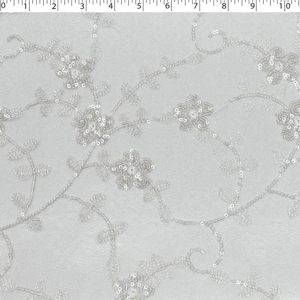 LUCIANA EMBROIDERED SEQUIN TULLE - FLORAL