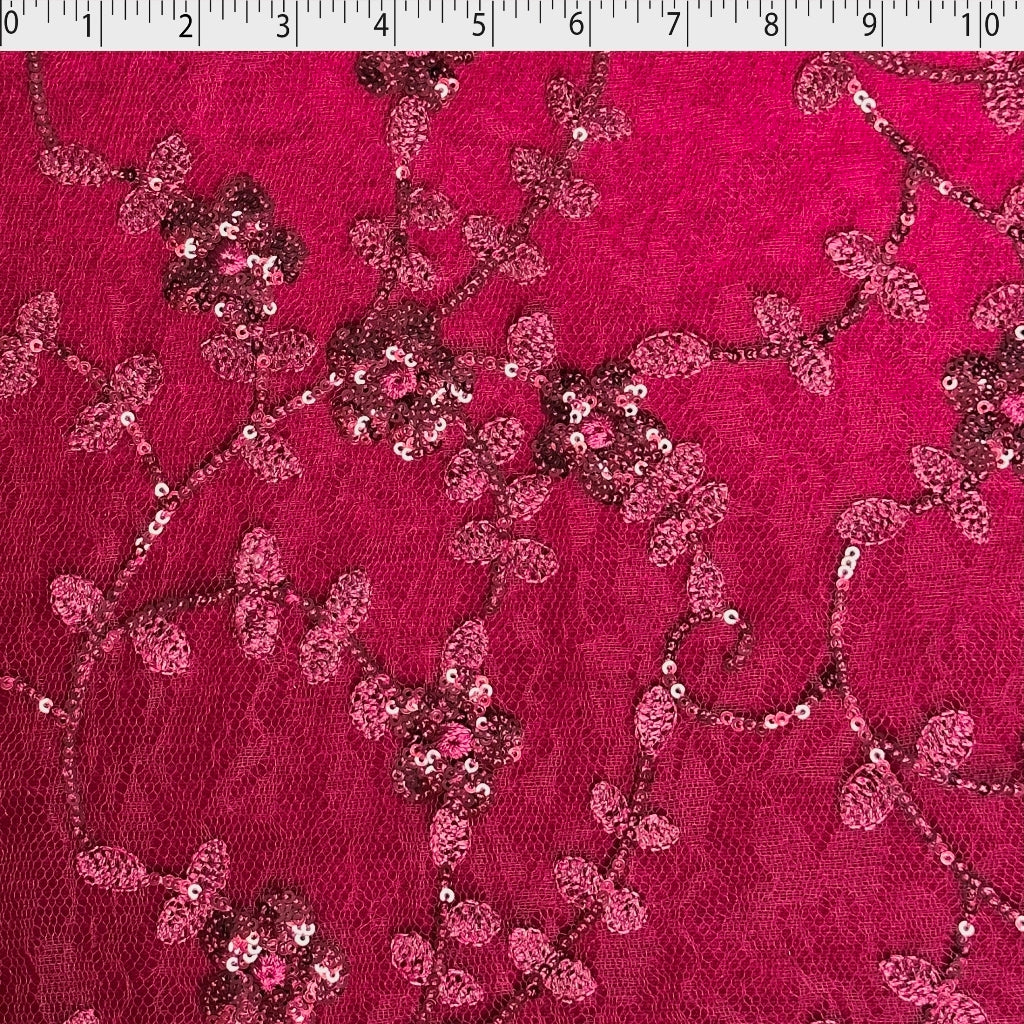 LUCIANA EMBROIDERED SEQUIN TULLE - FLORAL