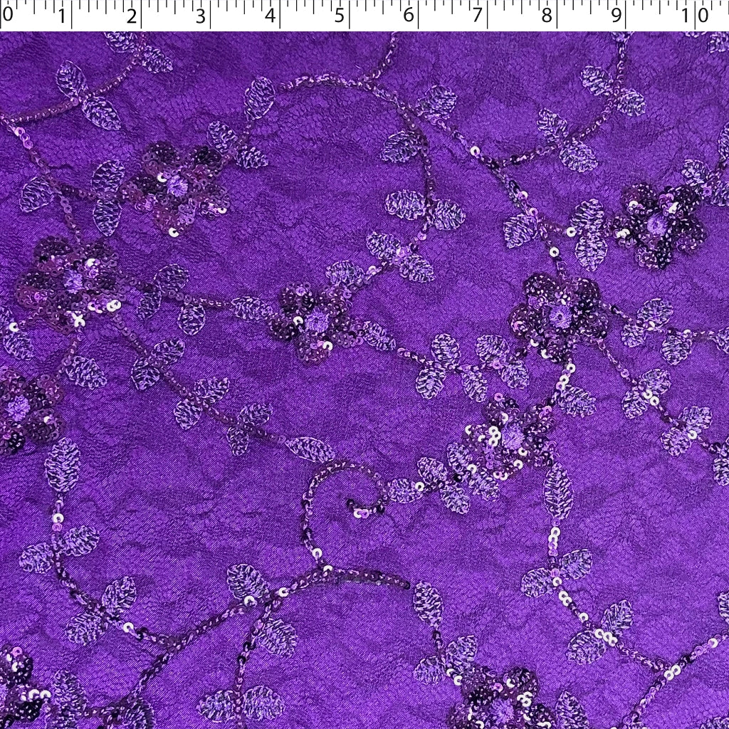 LUCIANA EMBROIDERED SEQUIN TULLE - FLORAL