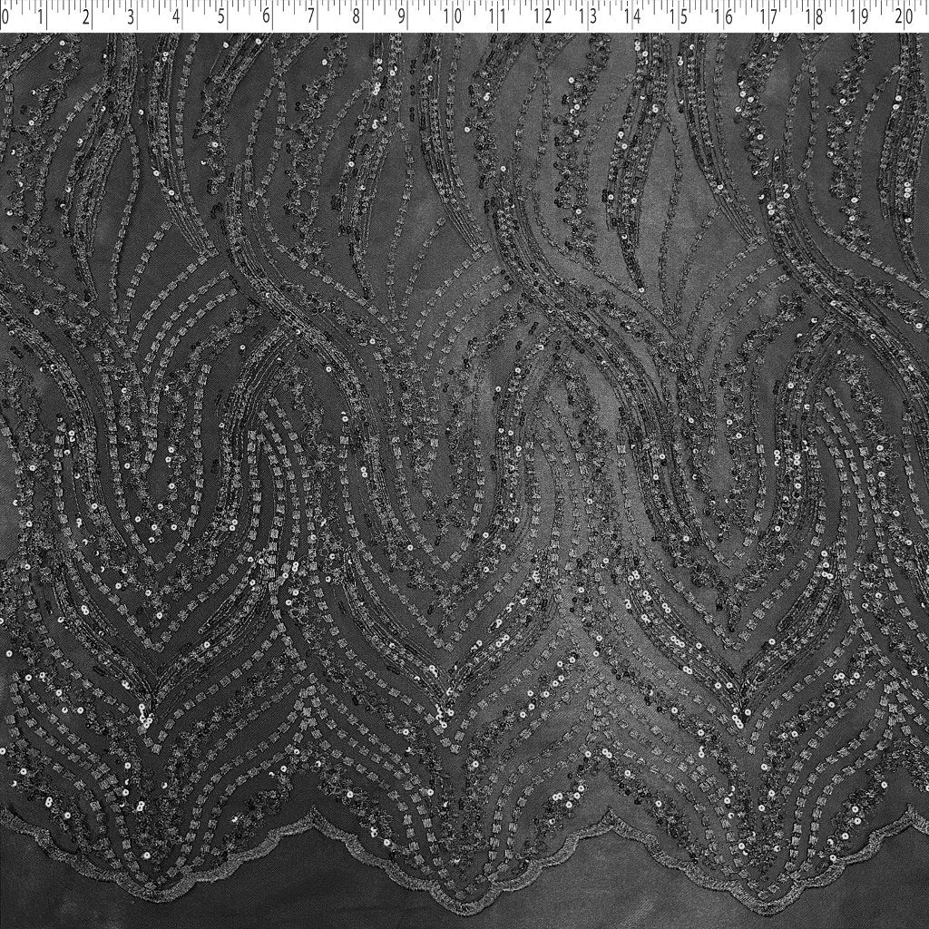 LUCIANA EMBROIDERED SEQUIN TULLE - LINES