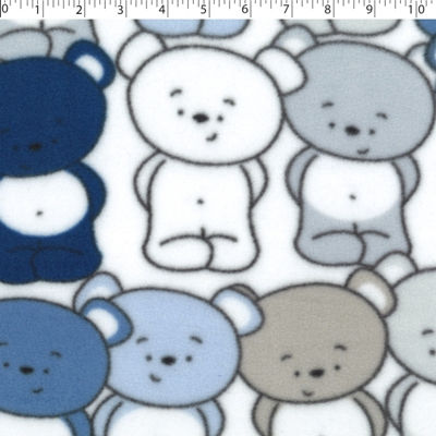 blues teddy bear parade fleece print