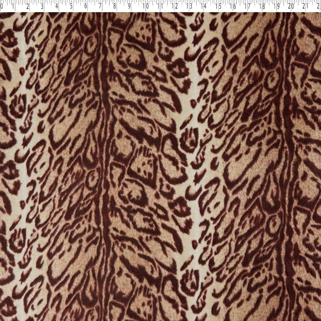 brown medium weight polyester fleece leopard print
