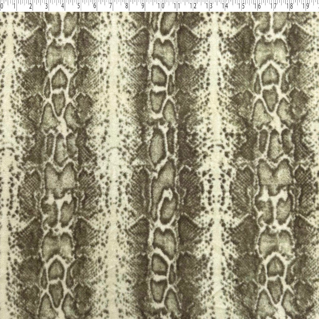 sage medium weight polyester fleece snakeskin print