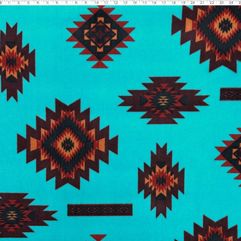 aqua / clay southwest blanket fleece print
