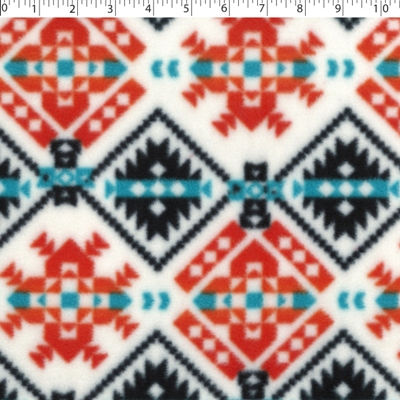 white navajo diamond fleece print