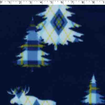 MOUNTAIN FLEECE PRINTS - FOREST ANIMALS ARGYLE